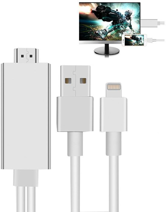 Trunk bibliotheek Basistheorie Ontmoedigen Apple iPhone HDMI HDTV kabel - Kopen? - PhoneDiscounter.nl